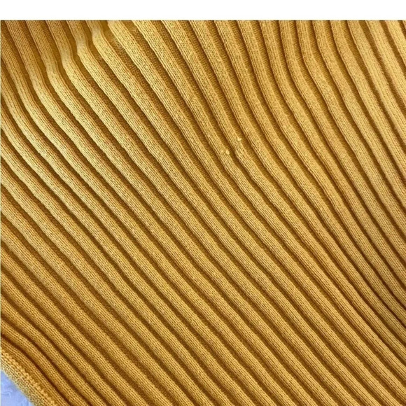 Amur yellow ribbed asymmetrical midi skirt - Picture 14 of 14